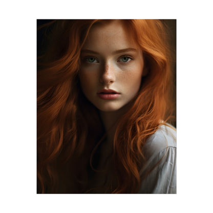 Red Hair Candid Portrait: Natural Light Photo Art - Poster