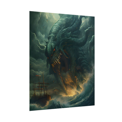 Ancient Sea Monsters: Mythical Marine Reptile Artwork - Poster