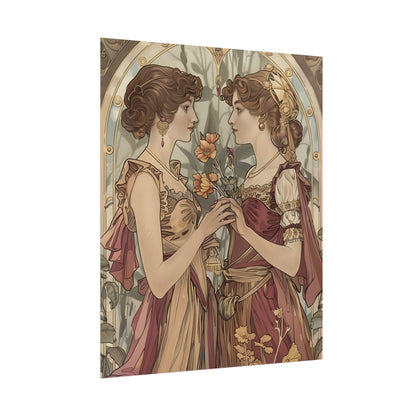 Middle Eastern Floral Beauty: Traditional Attire Digital Art - Poster
