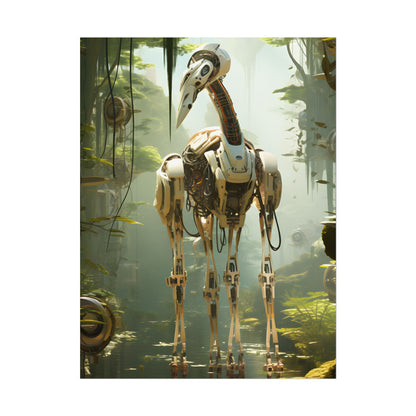 Robotic Guardians of Nature: Serene Wildlife Sanctuary Art - Poster