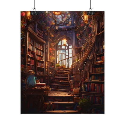 Whimsical Bookshop: Enchanting Magical Artwork - Poster