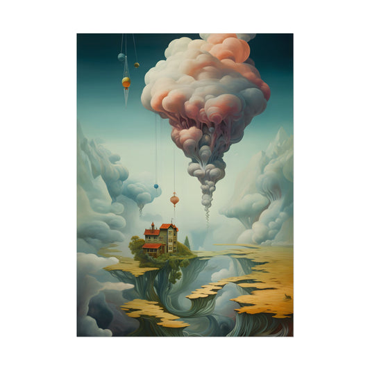 Surreal Dream World: Psychedelic Artistic Visions in a Fantastical Landscape - Poster