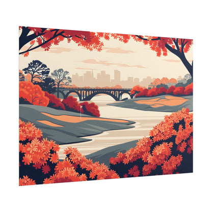 Retro Golf Course Illustration: Classic Greens - Poster