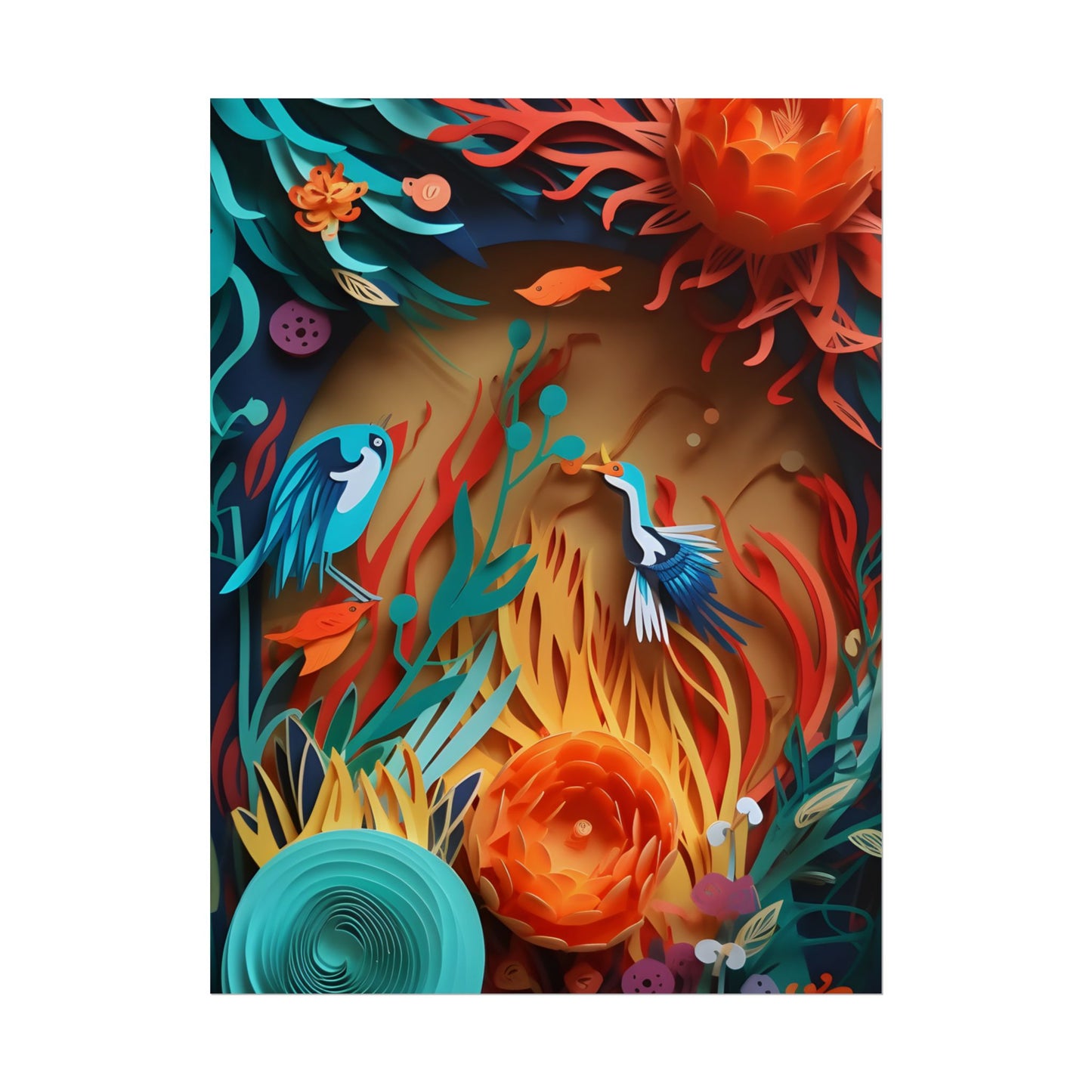 Eye-Catching Paper Quilling Indian Landscape Artwork - Poster