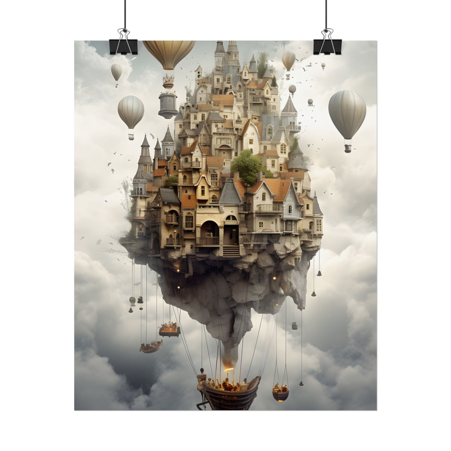 Casual Portrait: Soft Lighting and Light Blue Background - Poster