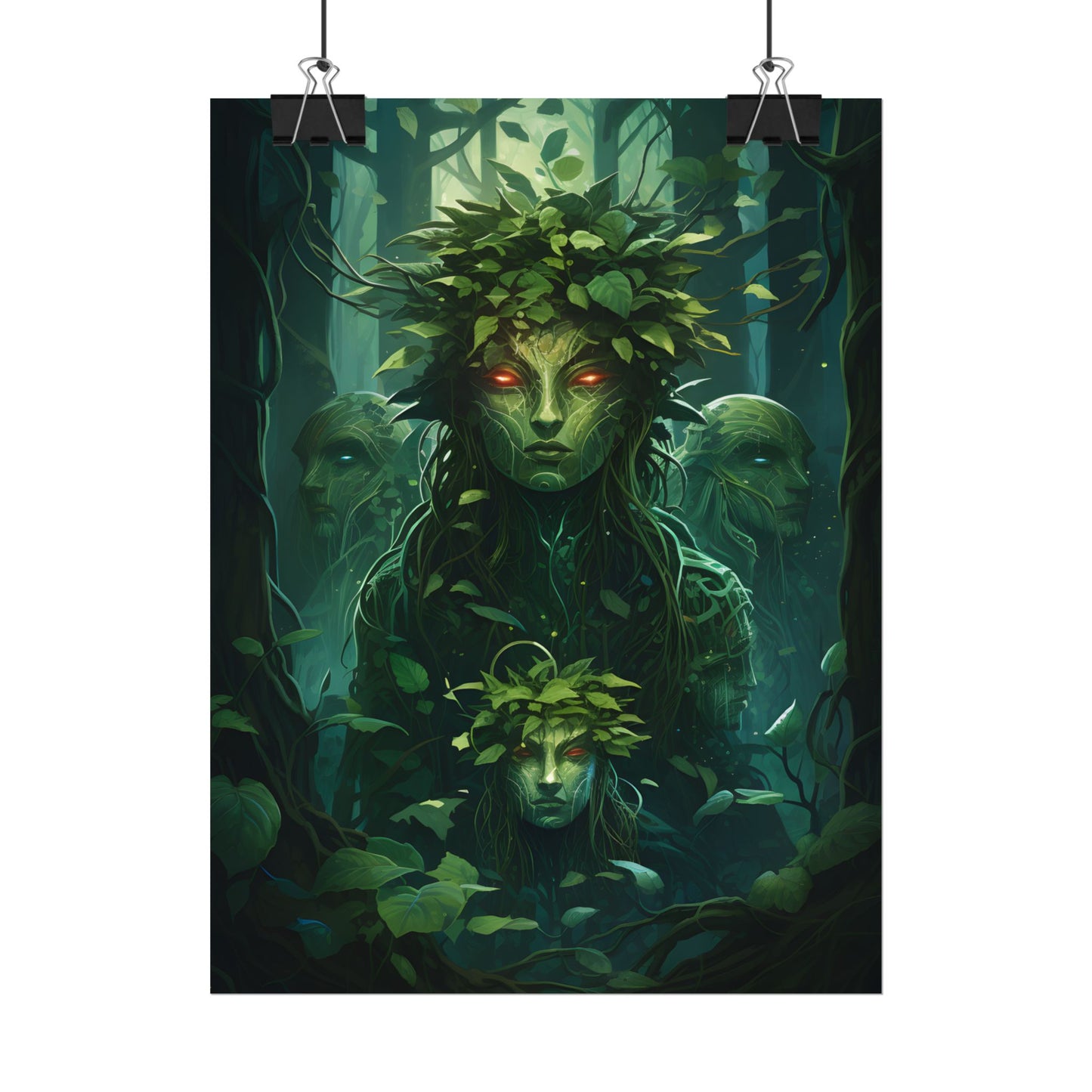 Mystical Forest Guardians: Serene Ancient Tree Spirits - Poster