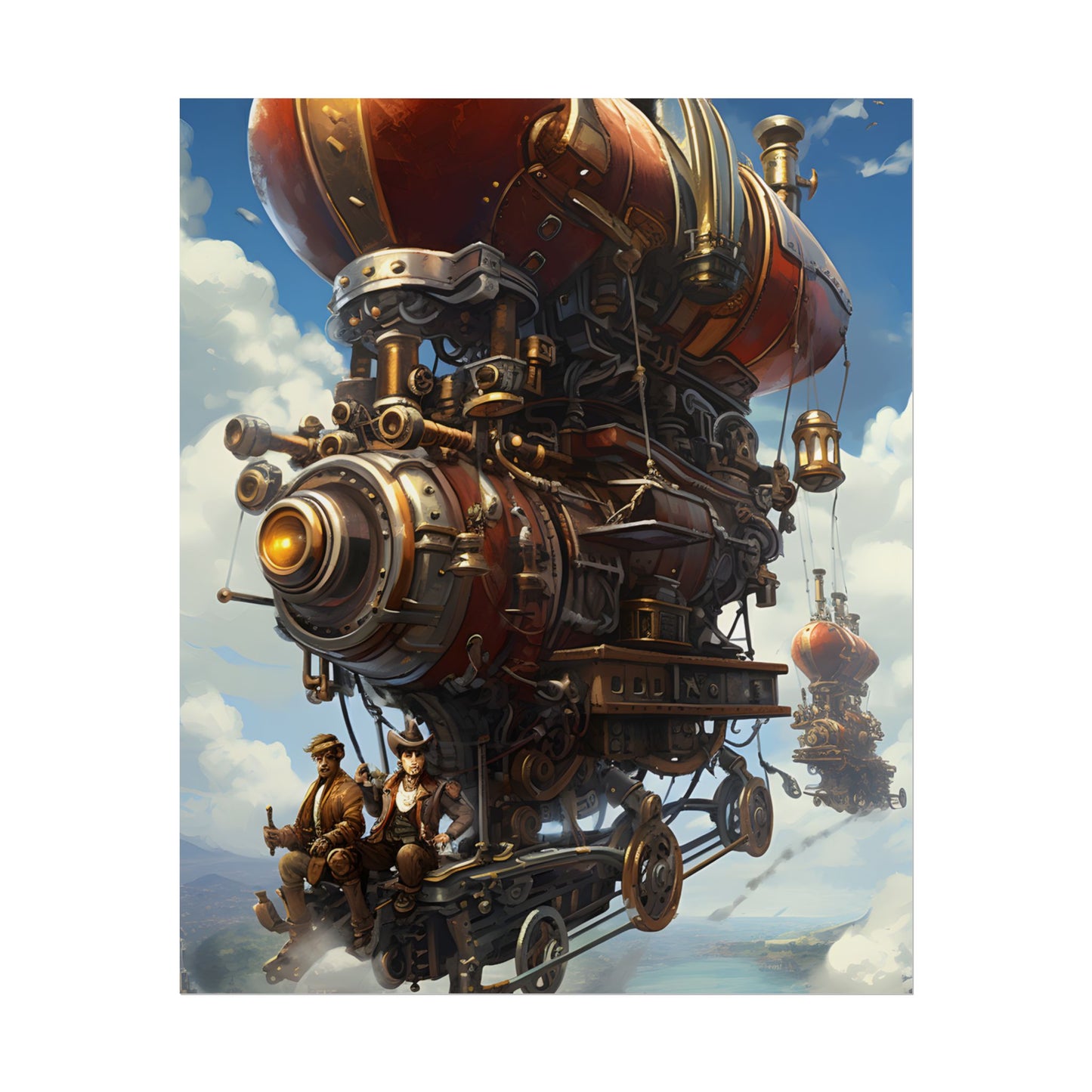 Steam Powered Sky-Liner Thrill Ride: Steampunk Race on Colum - Poster