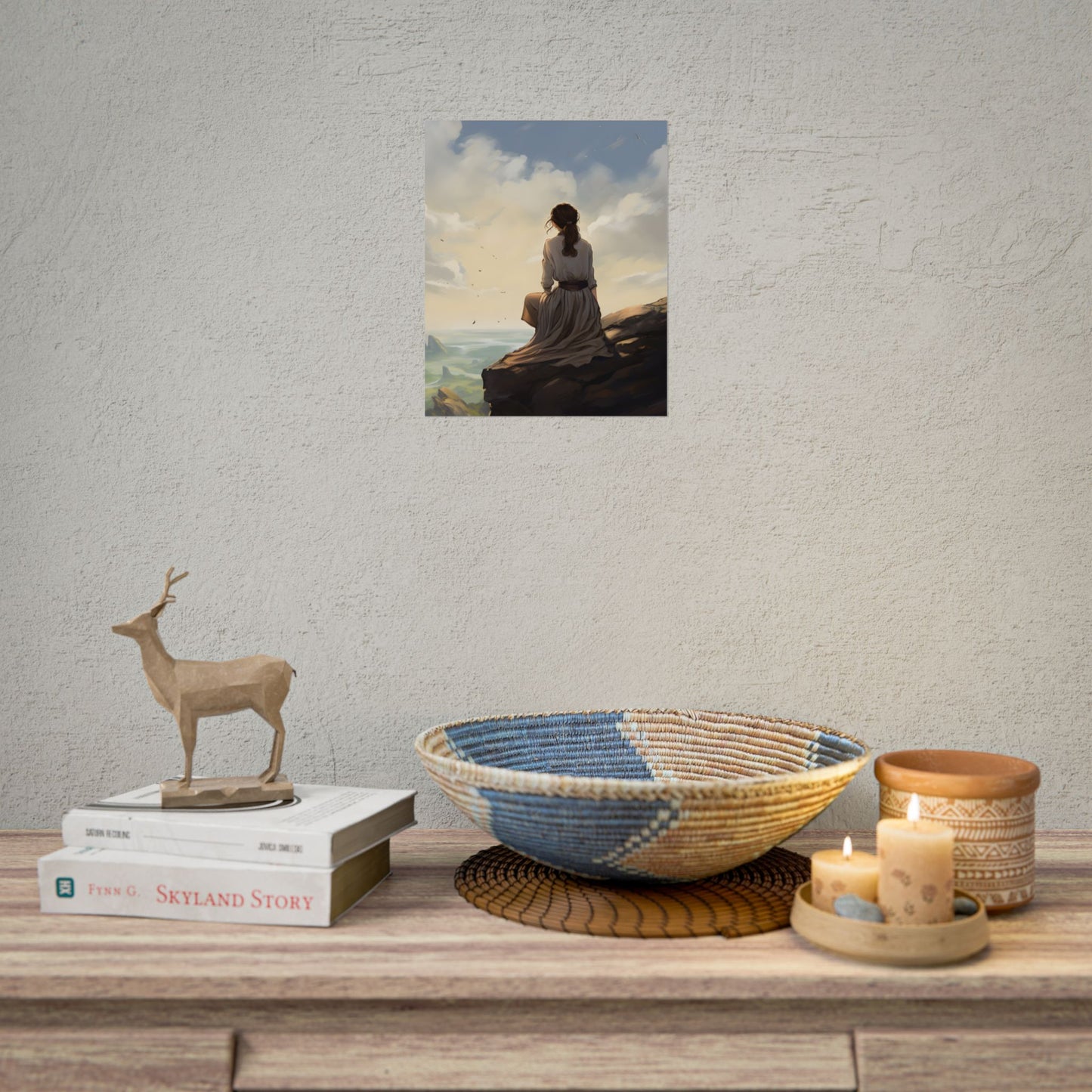 Handcrafted Earthy Orb: Artisan Textured Artwork - Poster