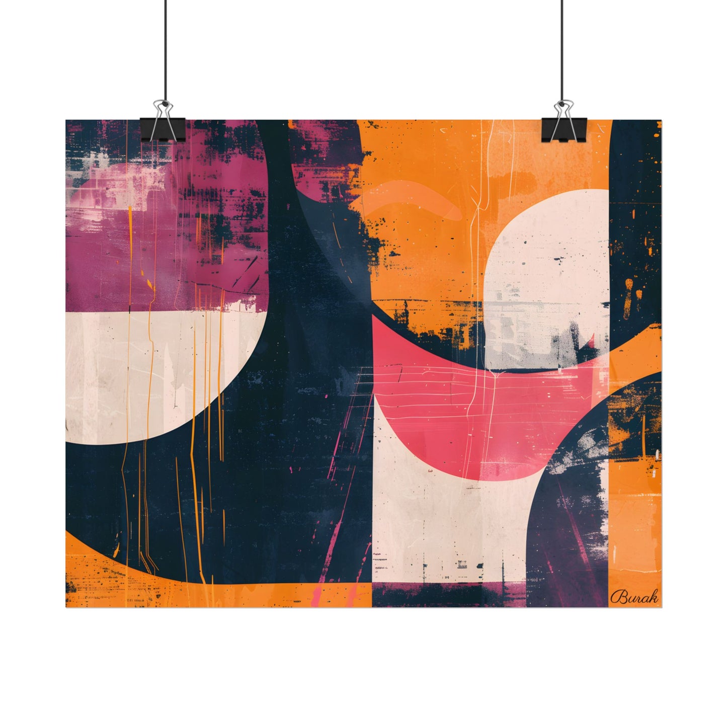 Vibrant Abstract Geometries: Colorful Artwork in Bold Shades - Poster