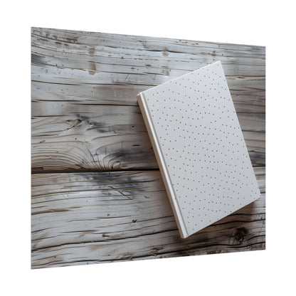 Minimalist Notebook with Embossed Dot Pattern: Unique Stationery Art - Poster