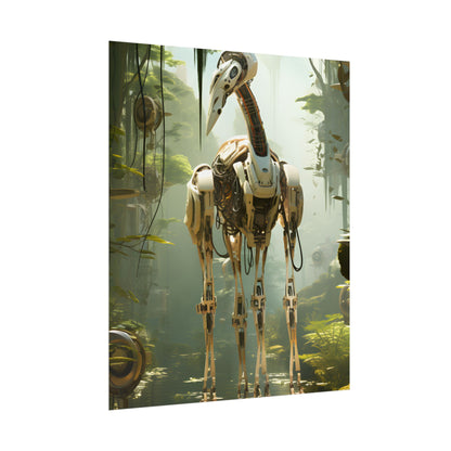 Robotic Guardians of Nature: Serene Wildlife Sanctuary Art - Poster