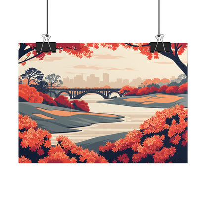 Retro Golf Course Illustration: Classic Greens - Poster