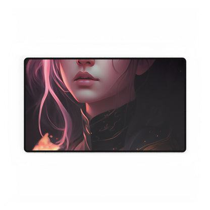 Soft Focus Portrait: Astonishing Female with Pink Hair in a Dre - Desk Mat