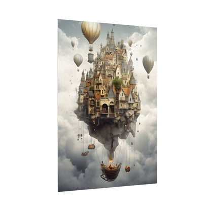 Casual Portrait: Soft Lighting and Light Blue Background - Poster