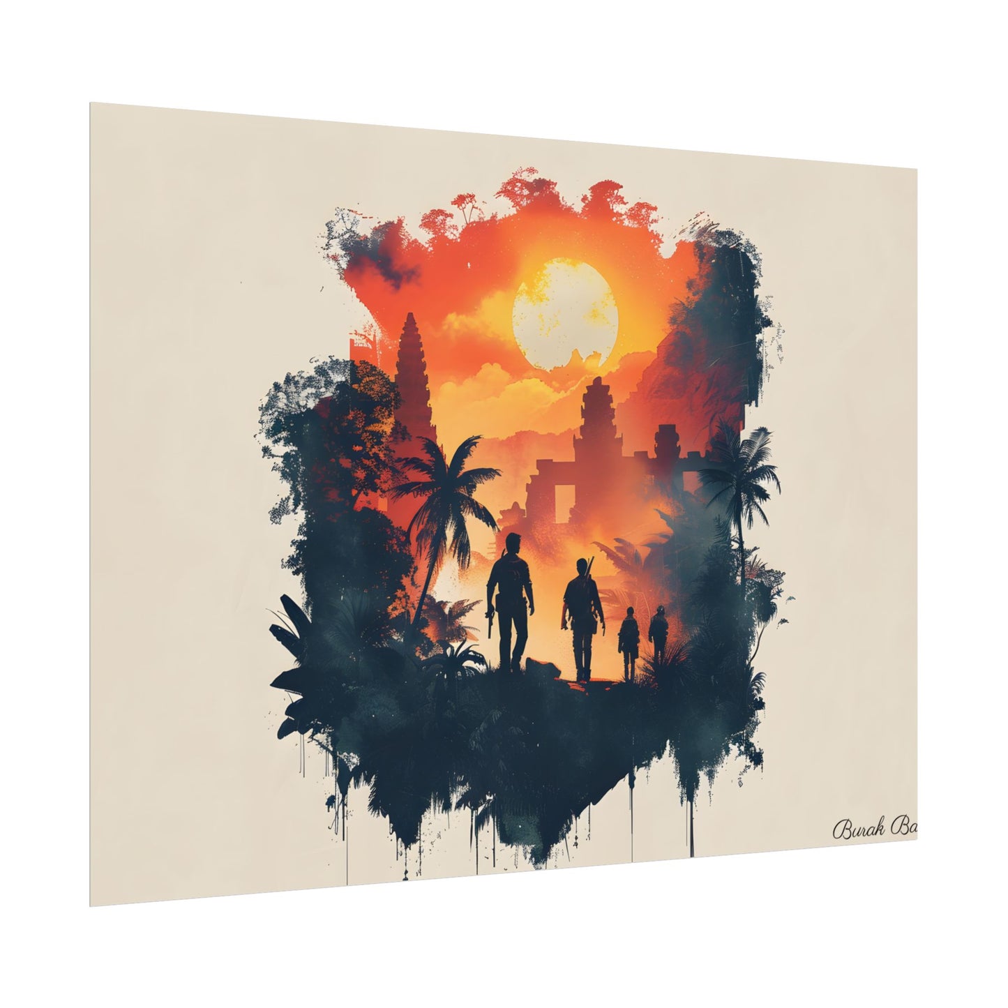 Nathan Drake's Adventure: Minimalist Illustration - Poster