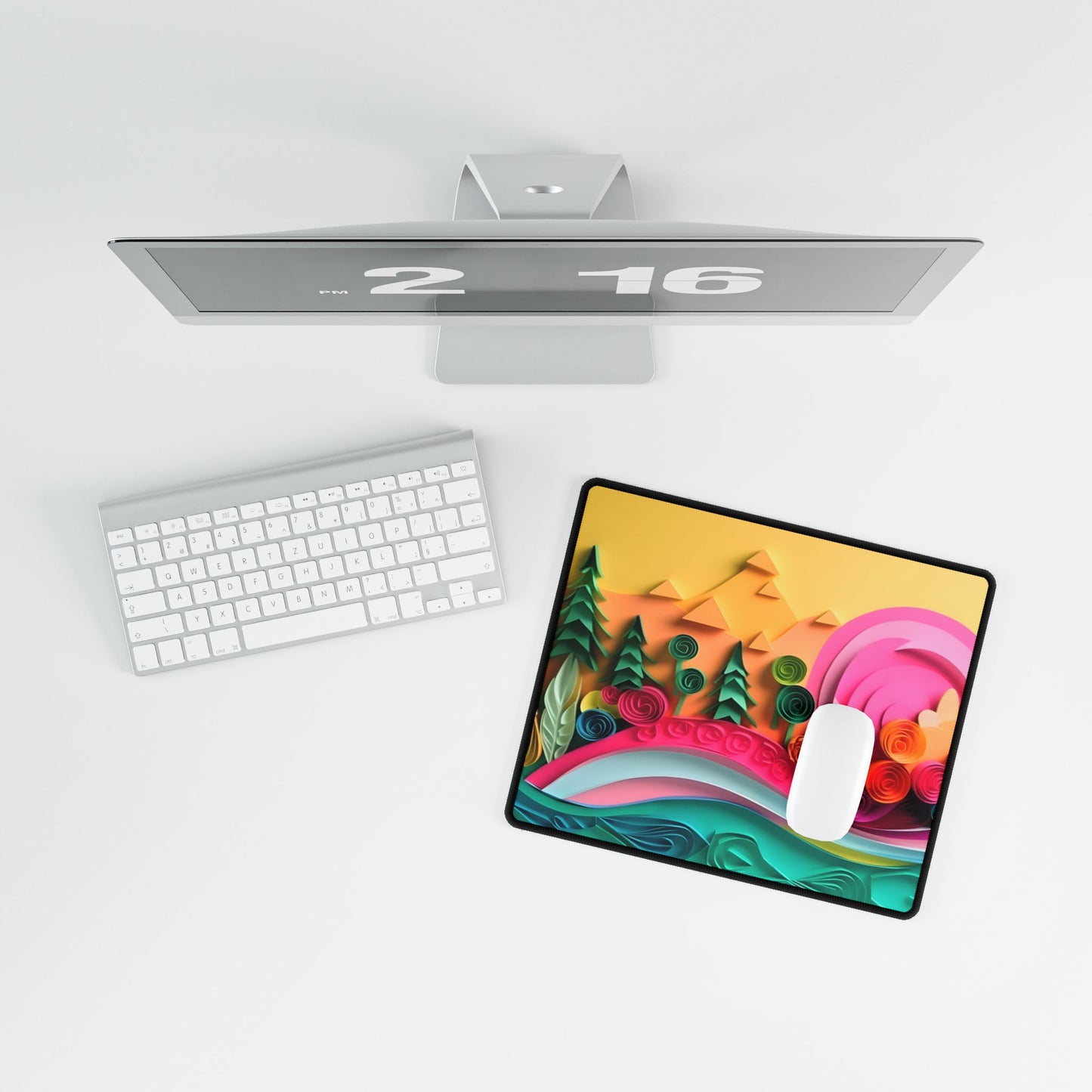 Magical Beach Sunset: Peaceful Landscape Art - Desk Mat