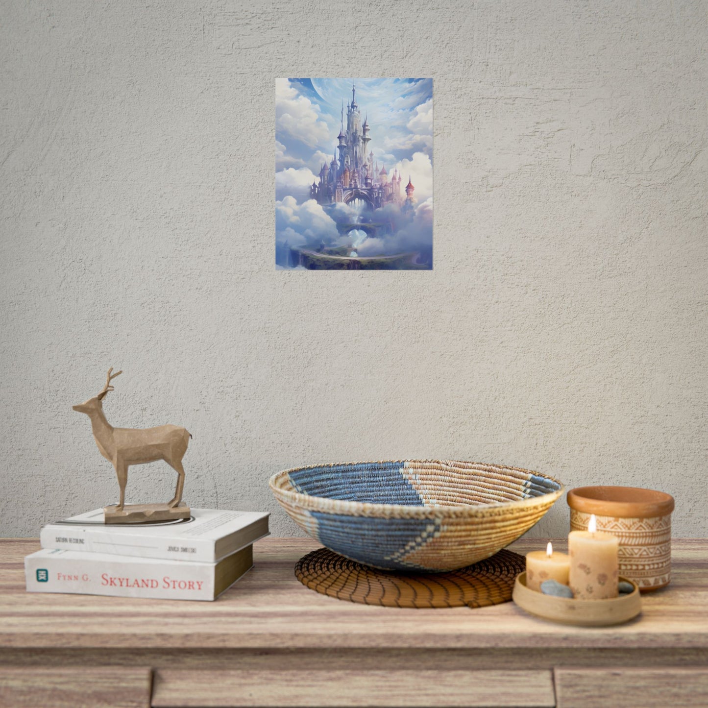 Floating Fantasy City: Celestial Digital Art - Poster