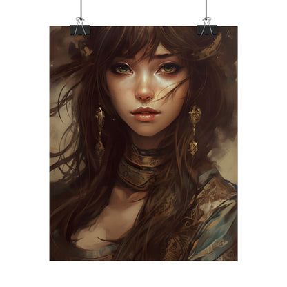 Enchanting Brunette Portrait: Gentle Beauty - Poster