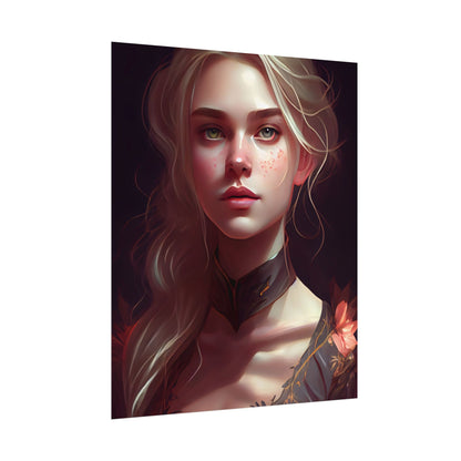 Astonishing Blonde Portrait: Artistic Beauty in Darkness - Poster