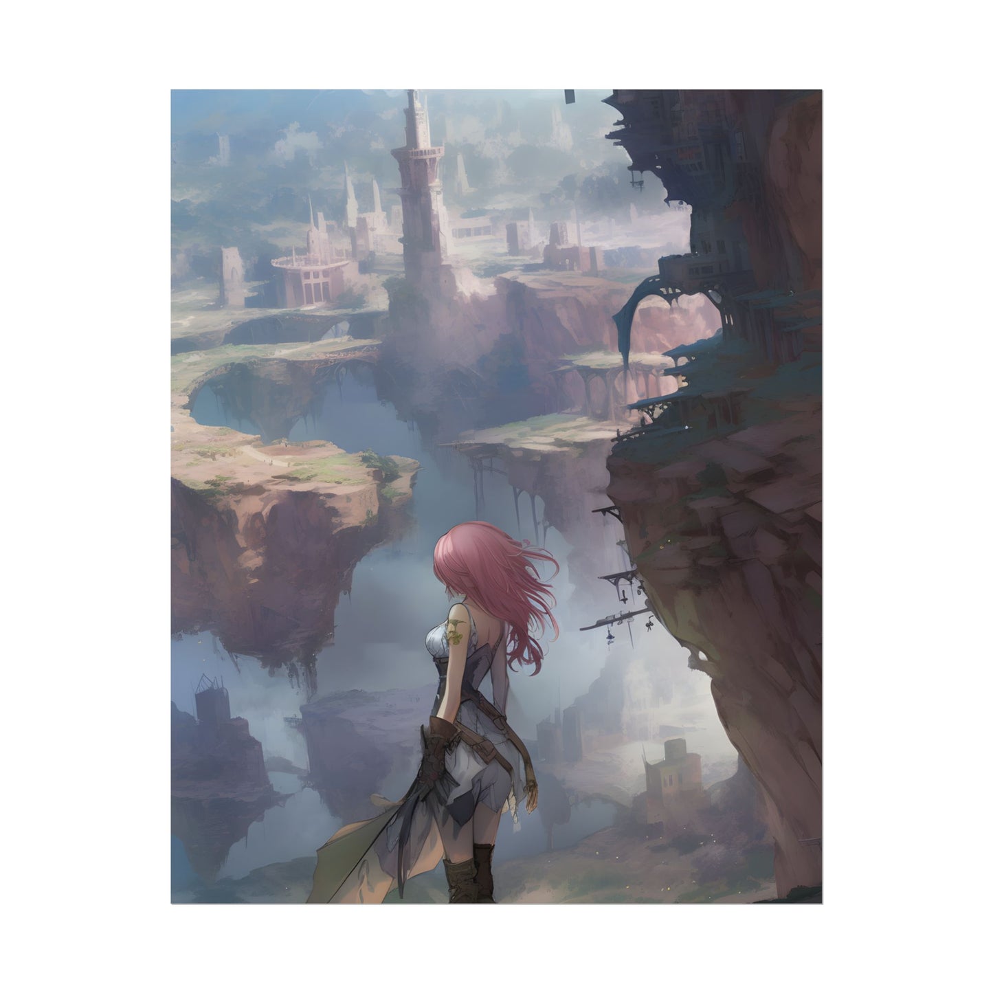 Vibrant Bird in Flight: Anime Style Digital Art - Poster