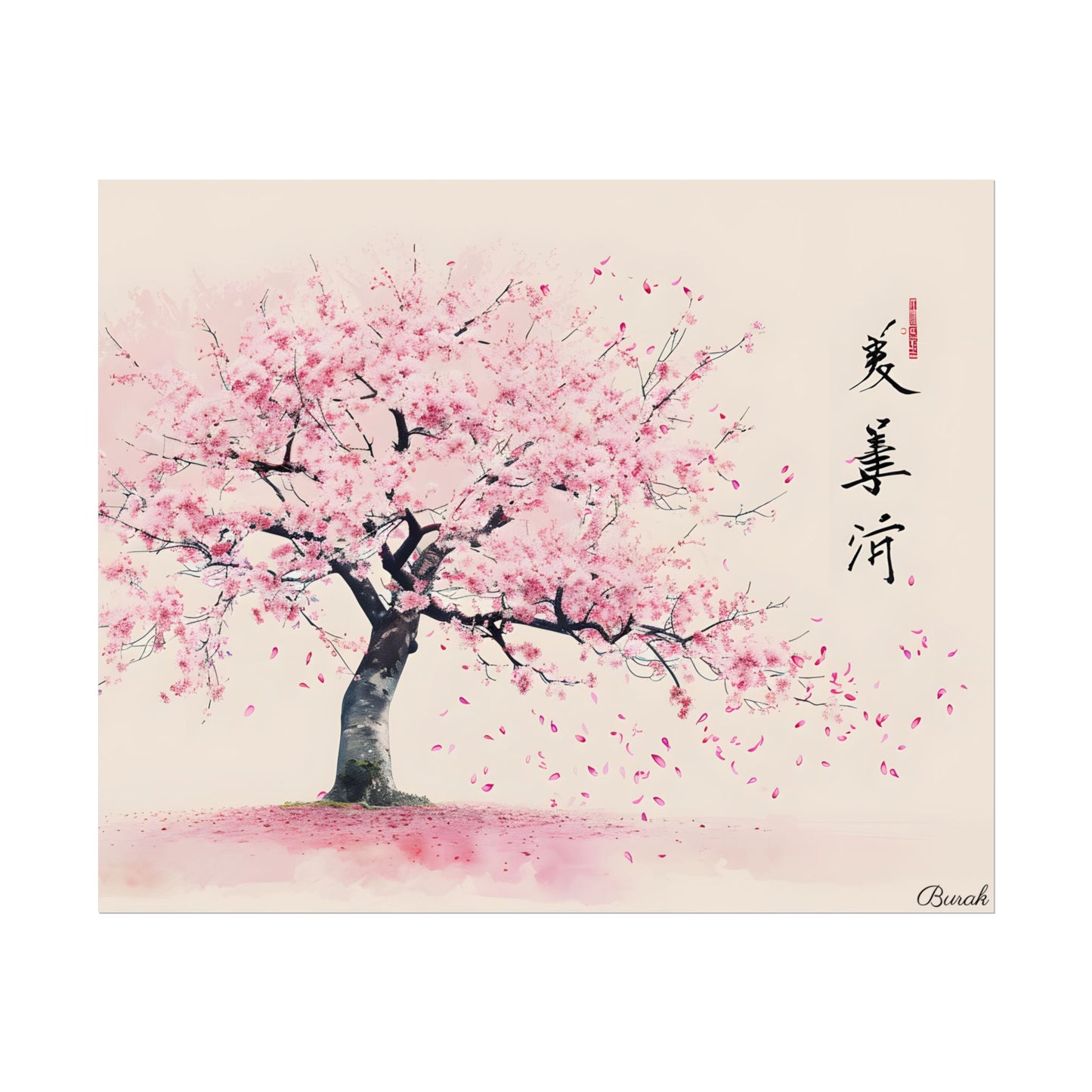 Japanese Cherry Blossom Art: Springtime Painting - Poster