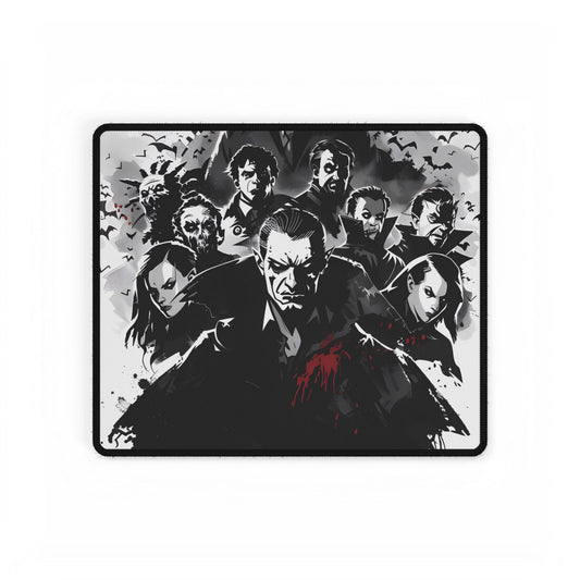 Mischievous Vampires: Dark Digital Artwork with Charismatic Leader - Desk Mat