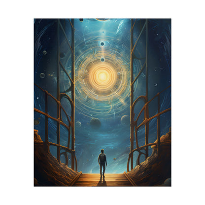 Space Explorer's Journey: Sleek Spacecraft in Stellar Odyssey - Poster