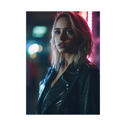 Cyberpunk Teen: Dark Eyes Digital Art - Poster