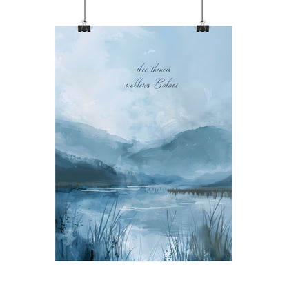 Peaceful Serenade: A Calming Landscape with Inspirational Quote - Poster