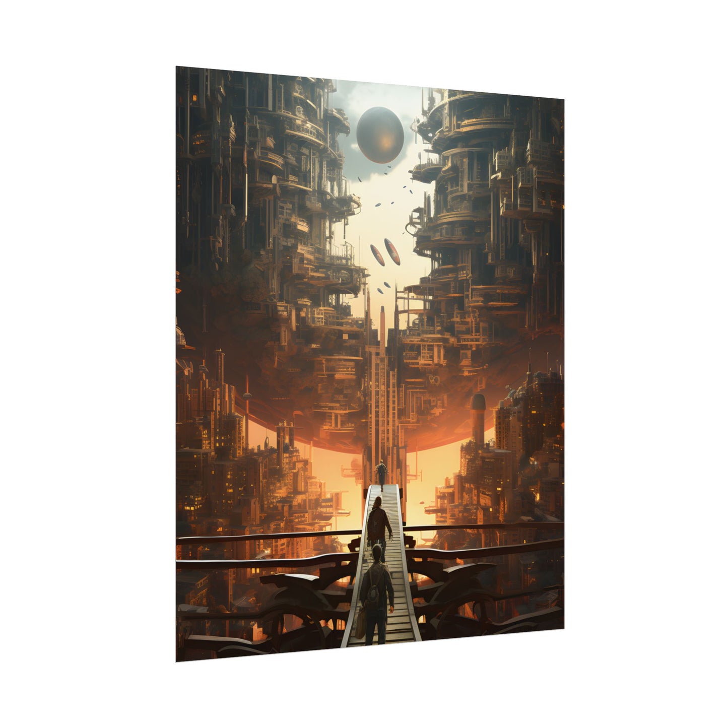 Perfect Futuristic Cityscape: Dystopian Utopia Urban Artwork - Poster