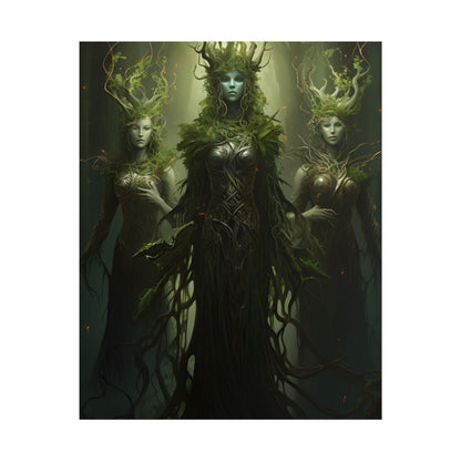 Mystical Forest Guardians: Ancient Tree Spirits Digital Art - Poster