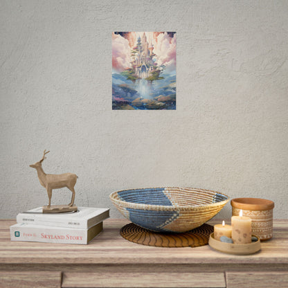 Surreal Floating City in Celestial Fantasy: A Dreamlike Digital Artwork - Poster