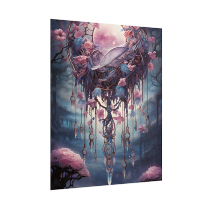 Surreal Landscape: Serene Tree in Vast Sky - Poster