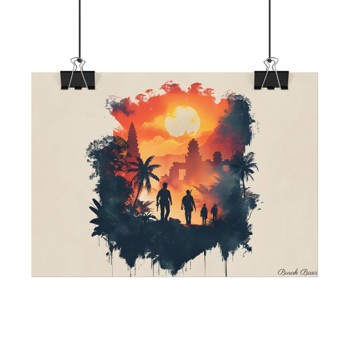 Nathan Drake's Adventure: Minimalist Illustration - Poster