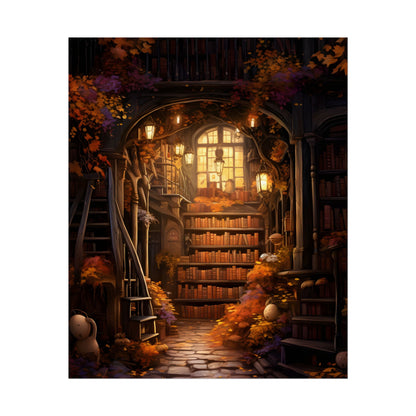 Whimsical Magical Bookshop: Enchanting Artwork in a Hidden Corner - Poster