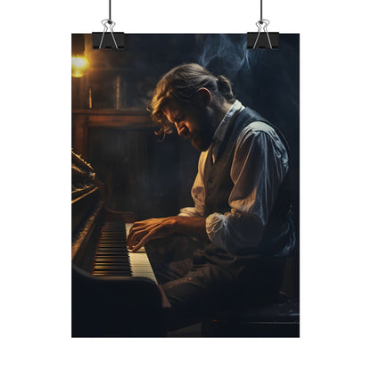 Mysterious Piano Maestro: Musical Artwork - Poster