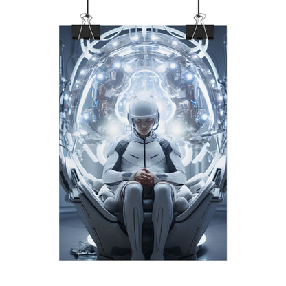 Elderly Man in a Complex Web: Medical Experiment Artwork - Poster