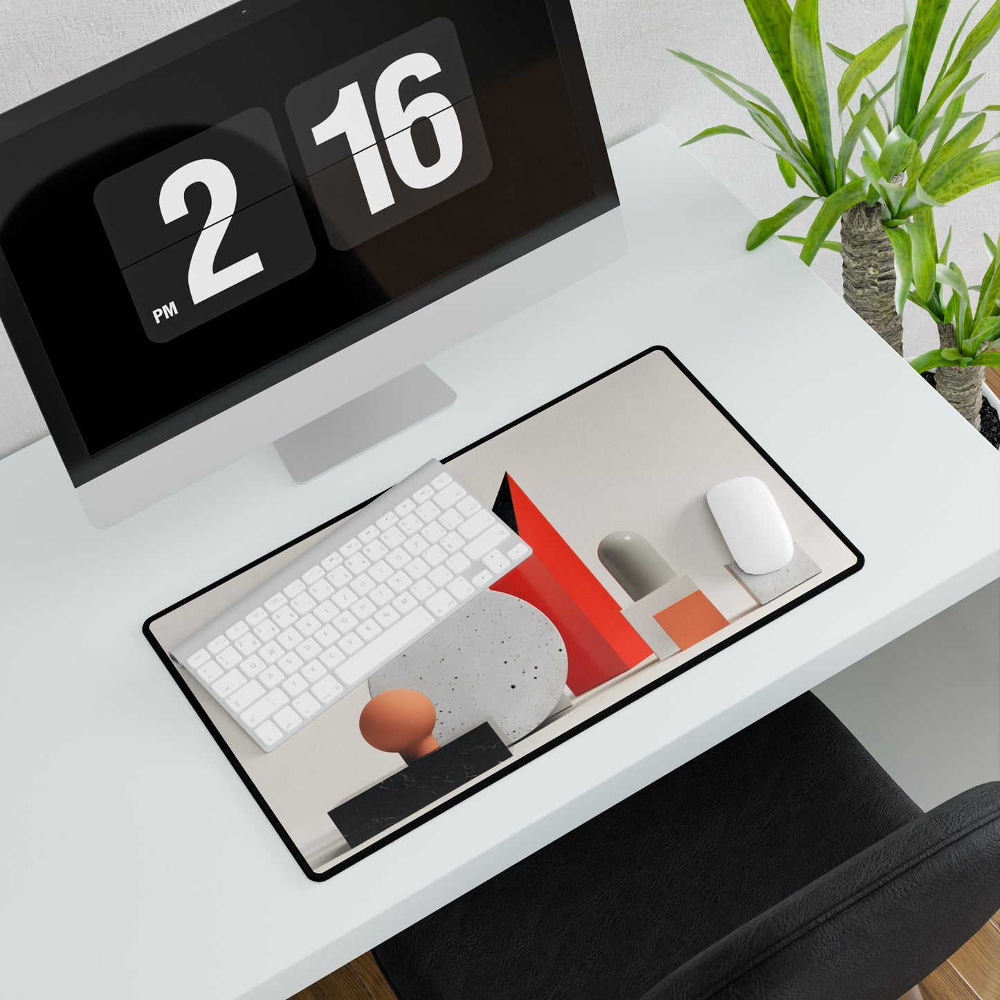 Minimalist Geometric Design: Modern Accessory Artwork - Desk Mat