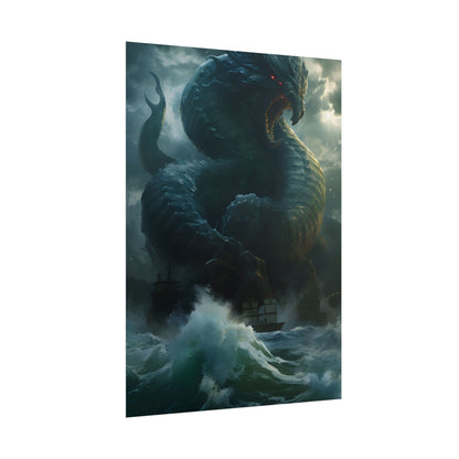 Mythic Sea Monster: Dark Ocean Artwork - Poster