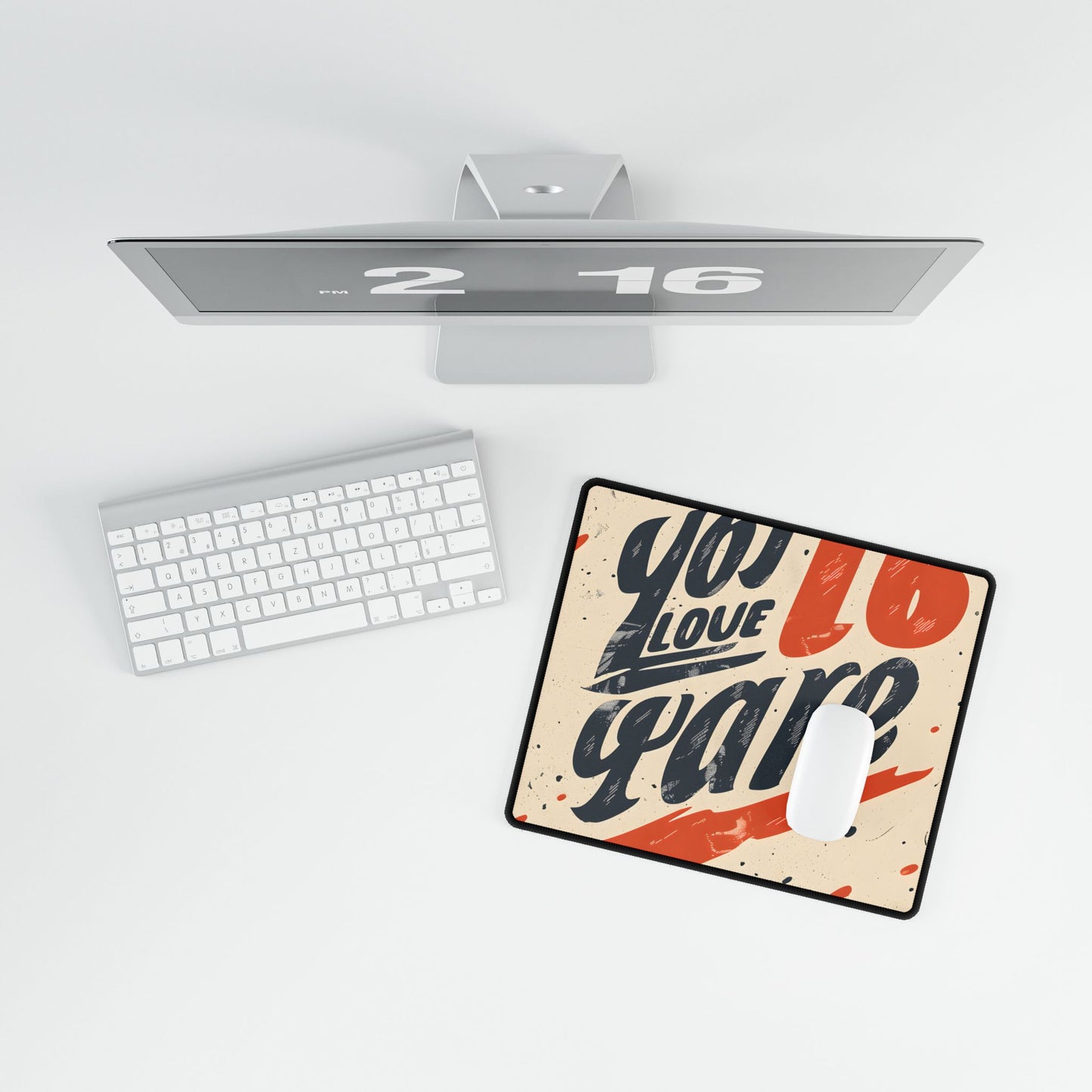 Vintage Distressed Poster Art: Red A - Desk Mat