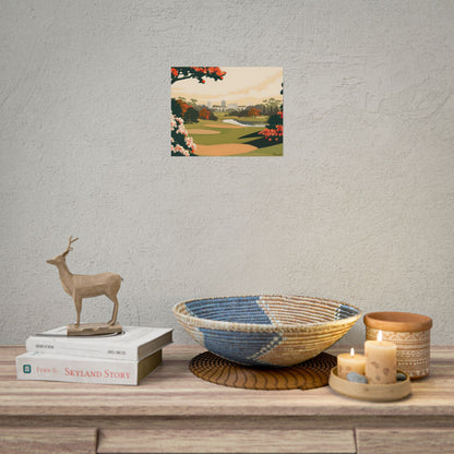 Retro Golf Illustration: Classic Course Art - Poster