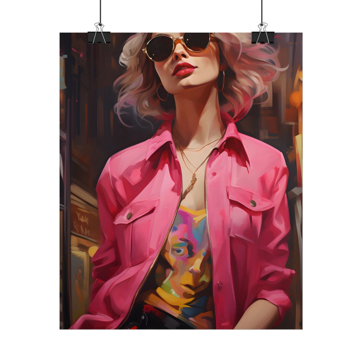 Urban Fashionista: City Chic Style Portrait - Poster