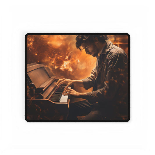 Mysterious Night Piano: Solo Grand Performance - Desk Mat
