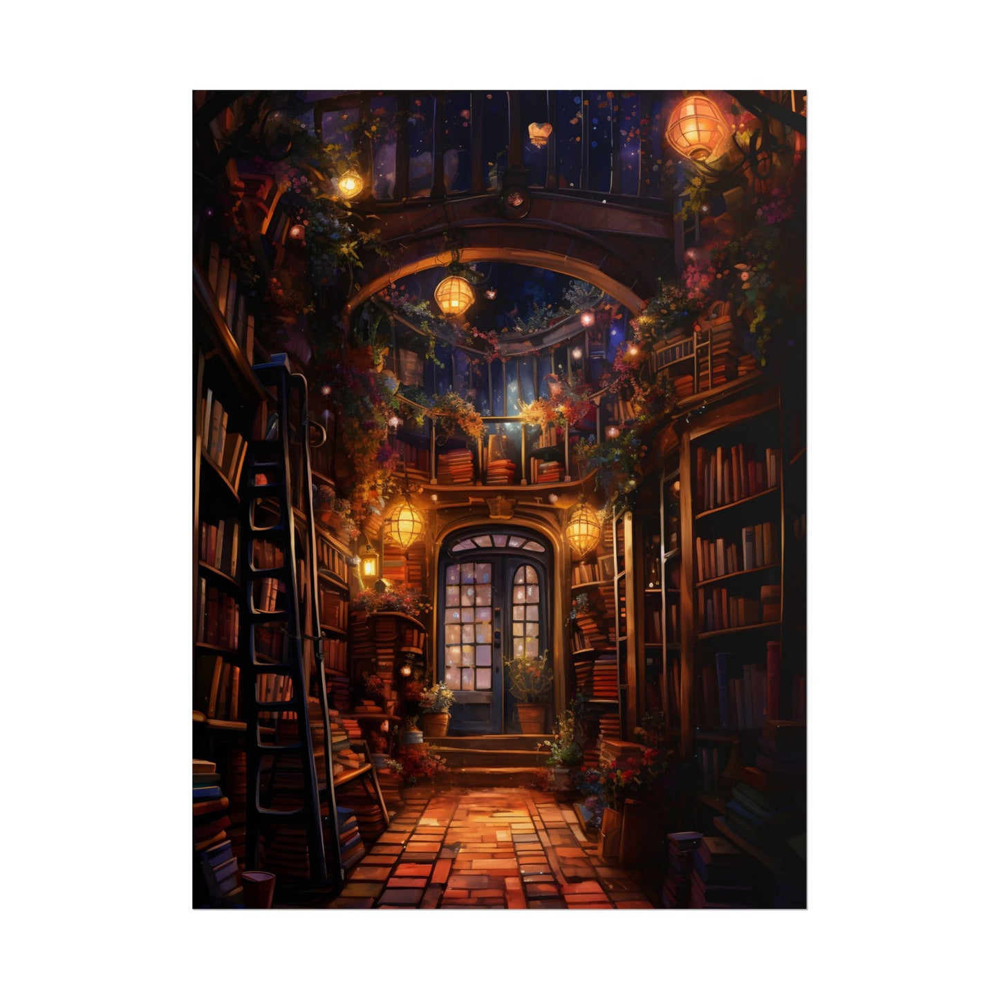 Magical Bookshop: Cozy Charming Bookstore Art - Poster