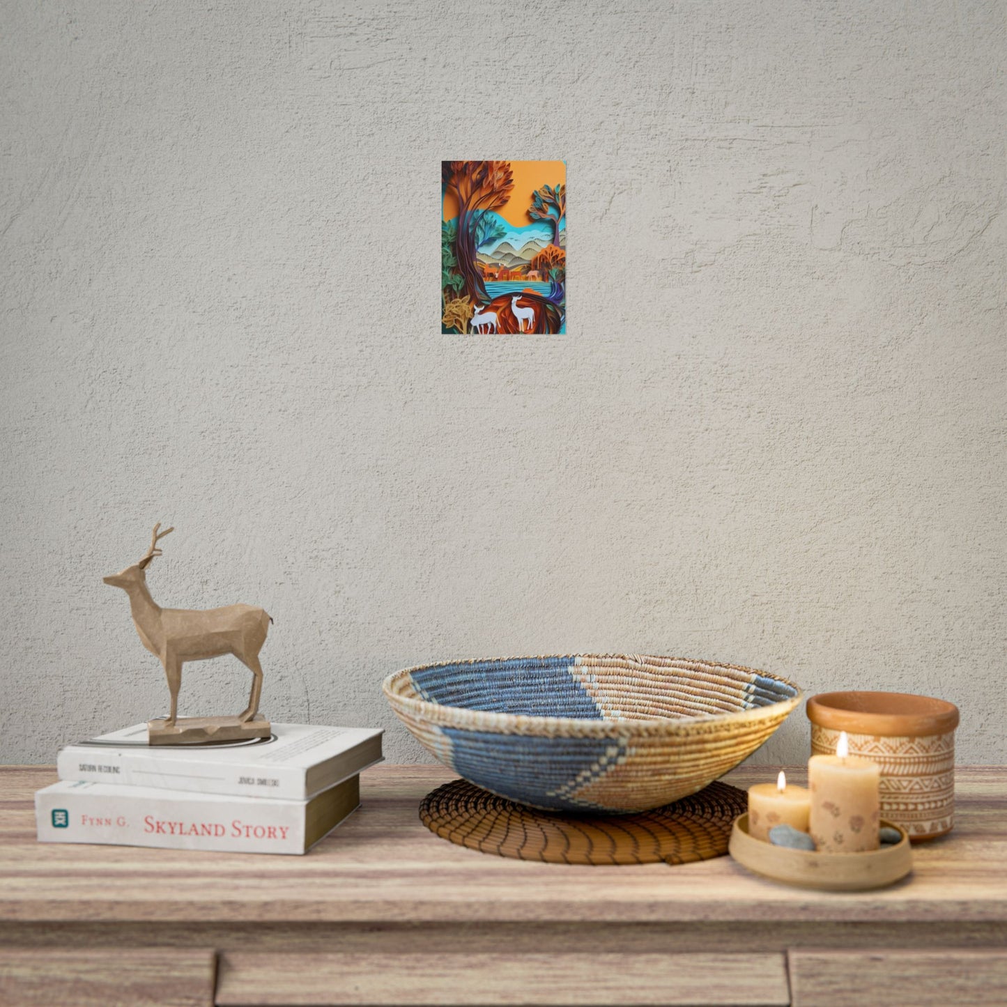 Vibrant African Landscape: Eye-Catching Paper Quilling Art - Poster