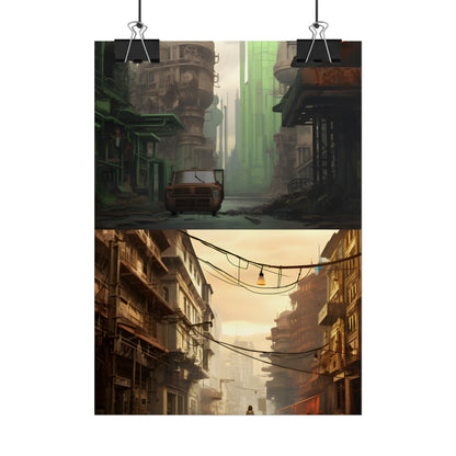 Steampunk Post-Apocalypse: Ruins of a Thriving City - Poster