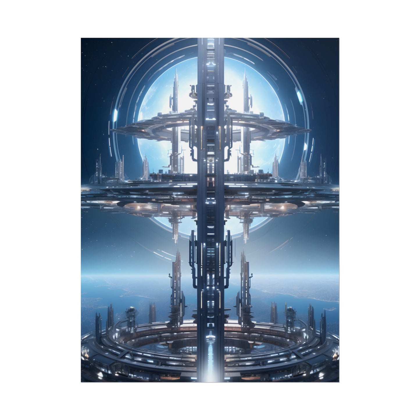 Massive Orbital Space Station: Detailed Artwork - Poster