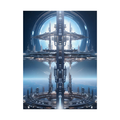 Massive Orbital Space Station: Detailed Artwork - Poster