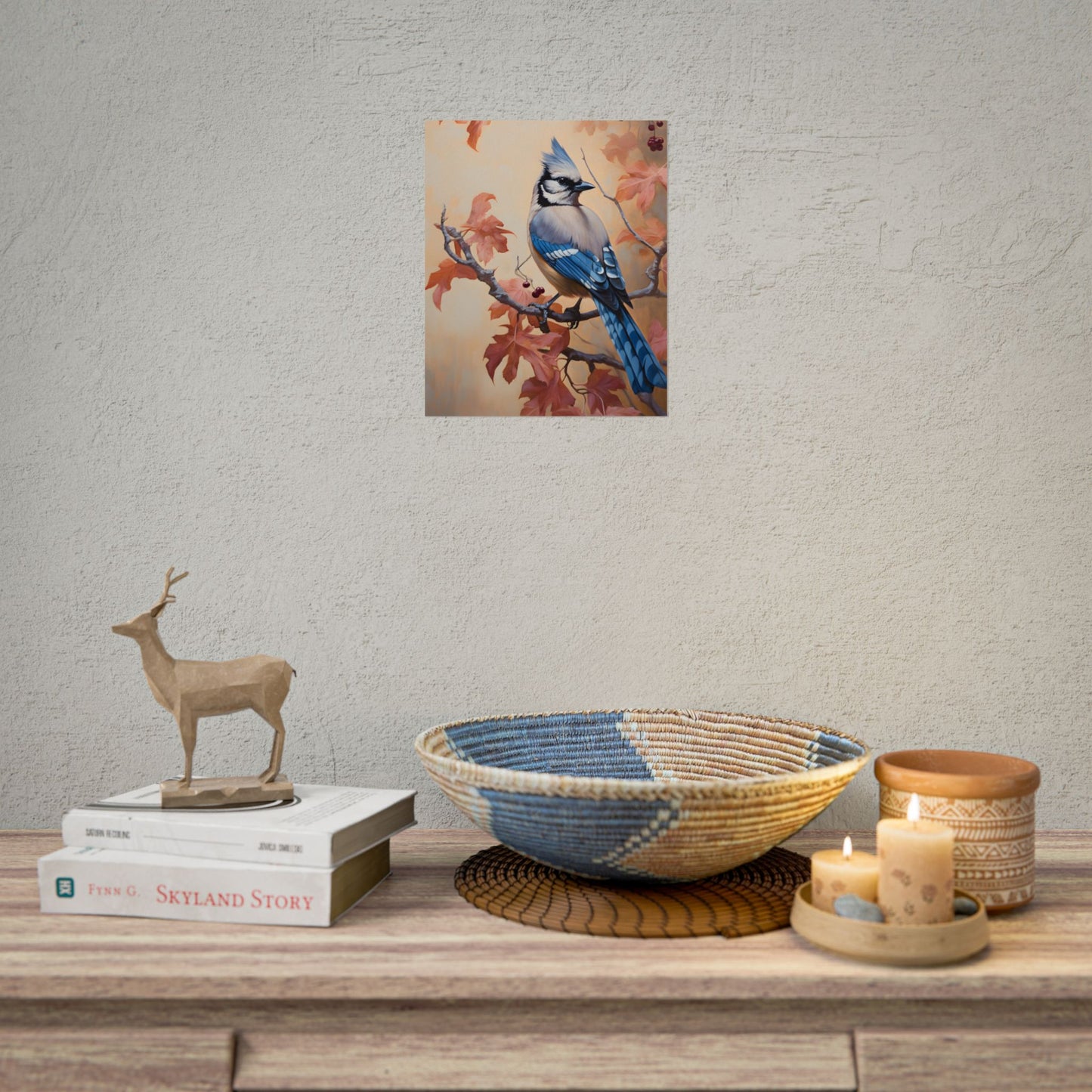 Autumn Oak Branch: Oil Painting Artwork - Poster
