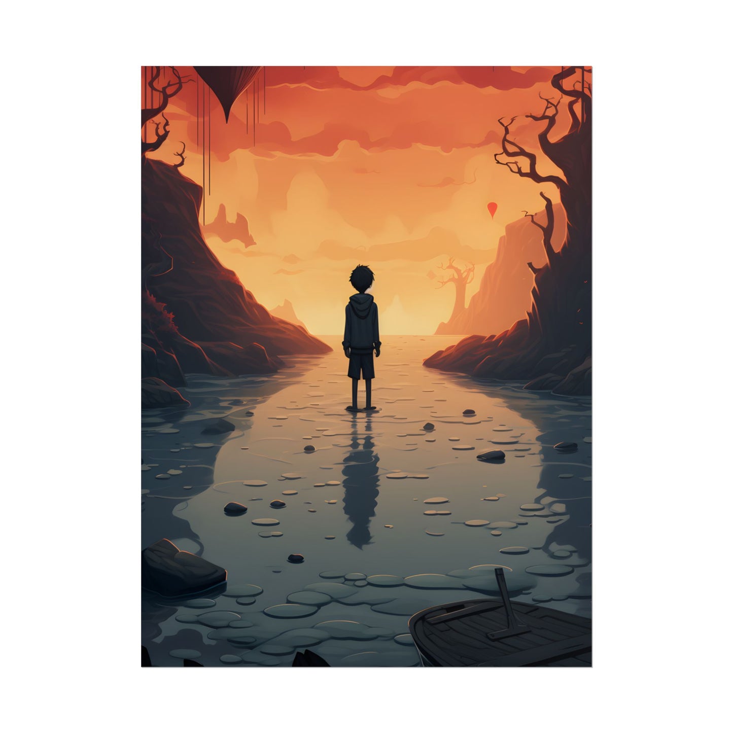 Outdoor Encounter: Two Friends in Nature - Artwork - Poster